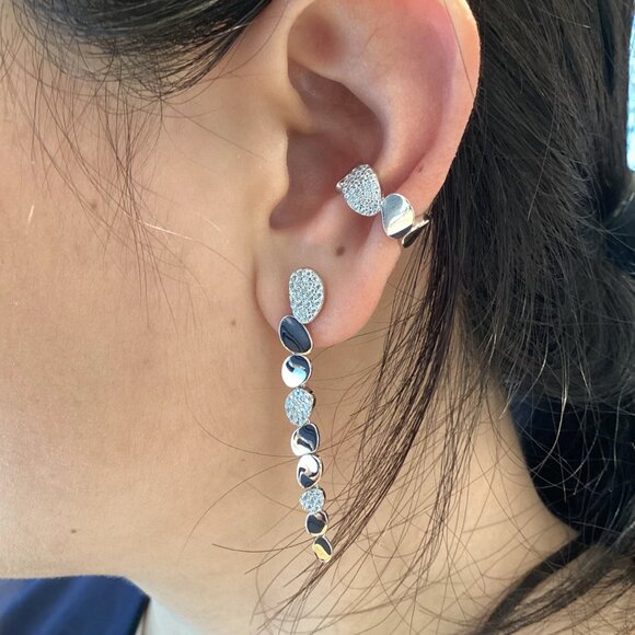 APM Monaco Galet Sterling Silver Silver Clip-on Earrings - Picture 4 of 4